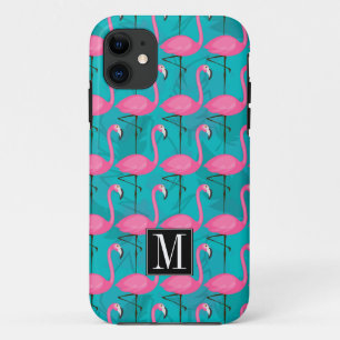 Bright Flamingo Pattern Add Your Initial Case-Mate iPhone Case