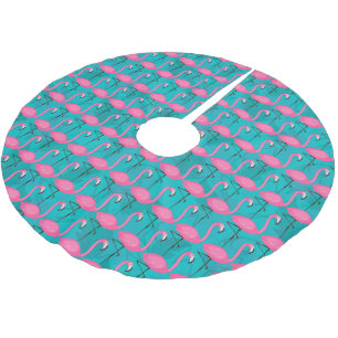Bright Flamingo Pattern Brushed Polyester Tree Skirt
