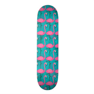 Bright Flamingo Pattern Skateboard