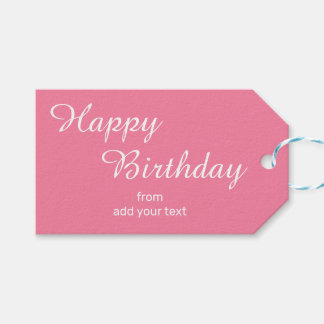 Bright Flamingo Pink Birthday Gift Tags
