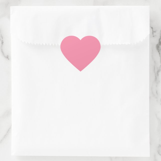 Bright Flamingo Pink Heart Sticker (Bag)
