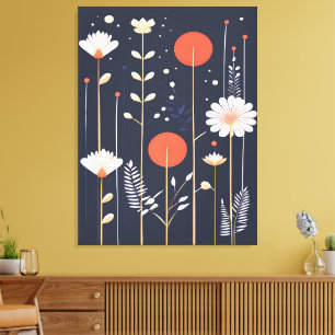Bright Floral abstract Art Canvas Print