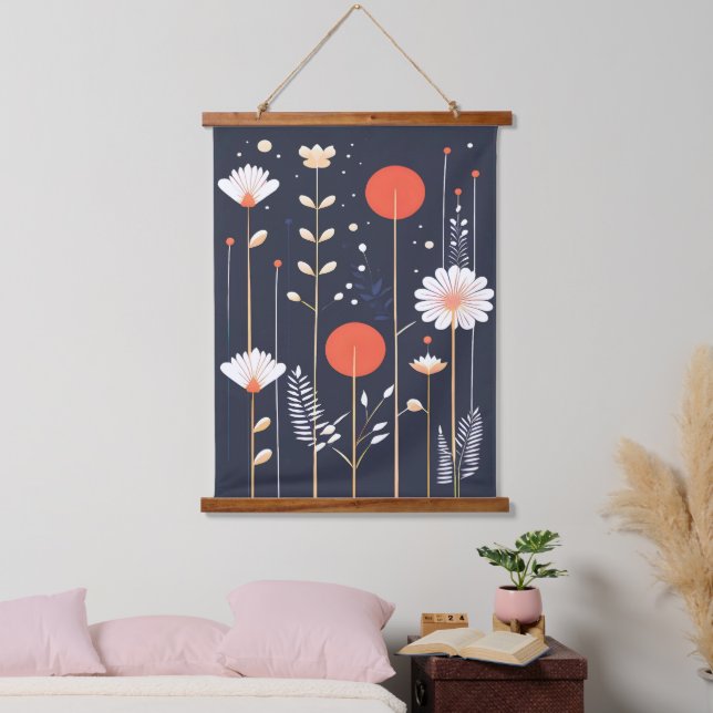 Bright Floral abstract Art Hanging Tapestry (Bedroom)