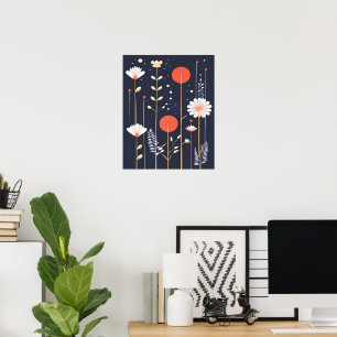 Bright Floral abstract Art Poster