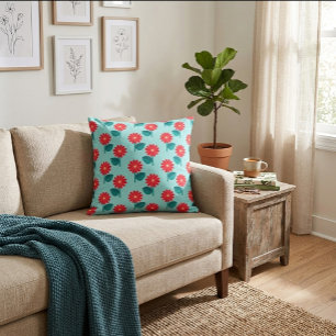 Bright Floral Abstract Cushion