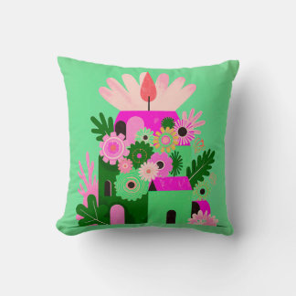 Bright Floral Accent Pillow