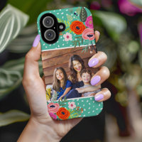 Bright Floral and Dots Custom Photo