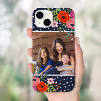 Bright Floral and Dots Custom Photo