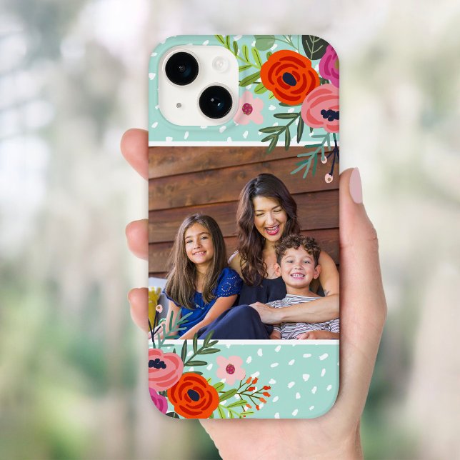 Bright Floral and Dots Custom Photo Case-Mate iPhone Case (Creator Uploaded)
