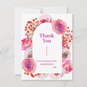 Bright Floral Arch Bridal Shower Thank You Card