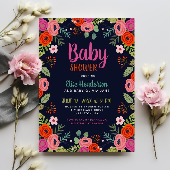 Bright Floral Baby Shower Invitation (Creator Uploaded)
