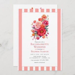 Bright Floral Bachelorette Weekend Itinerary Invitation