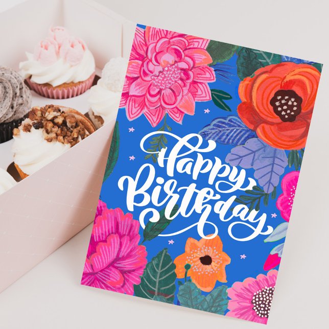 Bright Floral Birthday greeting card (Bright Floral Birthday greeting card)