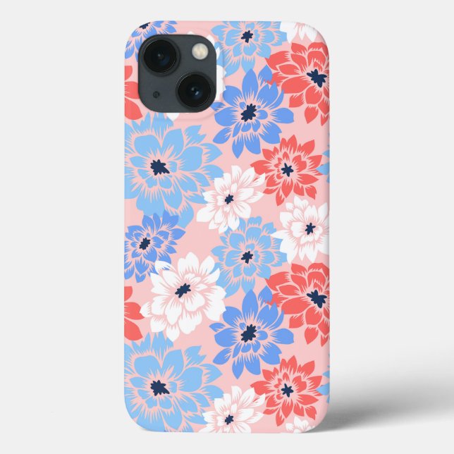 'Bright Floral Bloom' iPhone 13 Case (Back)