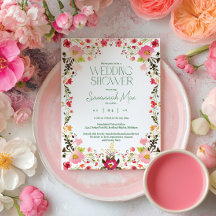 Bright Floral Bridal Shower Invite | Garden style