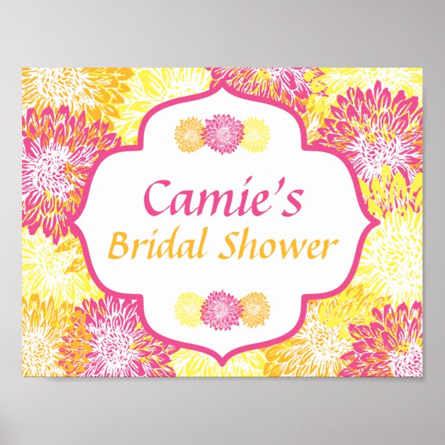 Bright Floral Bridal Shower Poster (Front)