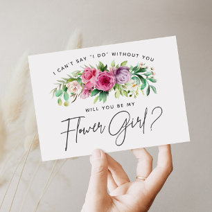 Bright Floral Flower Girl Card