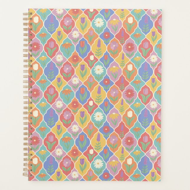 Bright Floral Frame Pattern – Colorful Botanical Planner (Front)