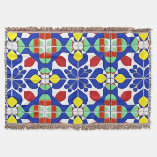 Bright Floral Geometry For Modern Living Throw Blanket