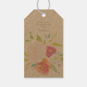 Bright Floral Kraft Watercolor Floral Gift Tags