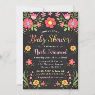 Bright Floral Mexican Fiesta Baby Shower Invitation