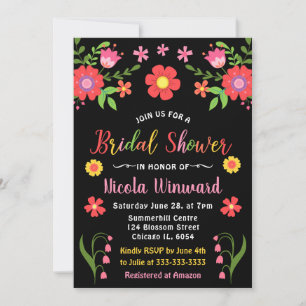 Bright Floral Mexican Fiesta Bridal Shower Invitation