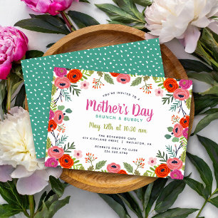 Bright Floral Mother's Day Brunch Invitation