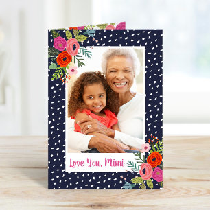 Bright Floral Mother's Day Photo Card for Grandma