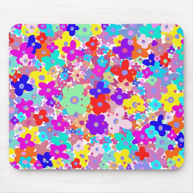 Bright Floral Mousepad (Front)