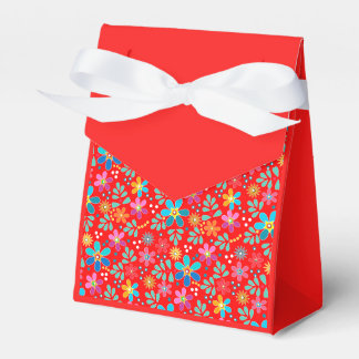 Bright floral multicolored pattern retro sixties favour box