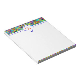 Bright floral paisley notepad