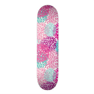 Bright Floral pattern 2 Skateboard