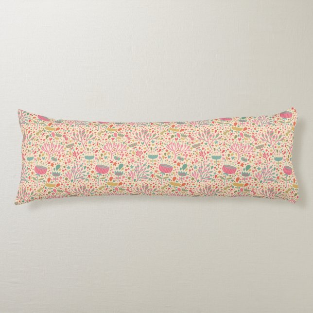 Bright floral pattern body cushion (Front)