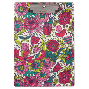 Bright floral pattern clipboard