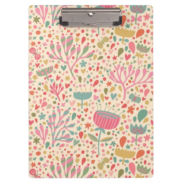 Bright floral pattern clipboard (Front)