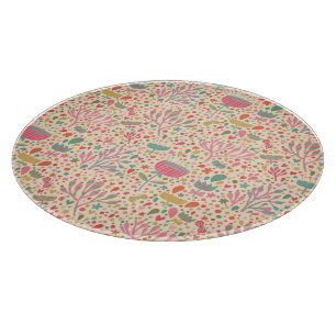 Bright floral pattern cutting board