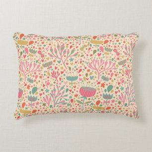 Bright floral pattern decorative cushion