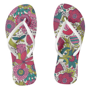 Bright floral pattern jandals