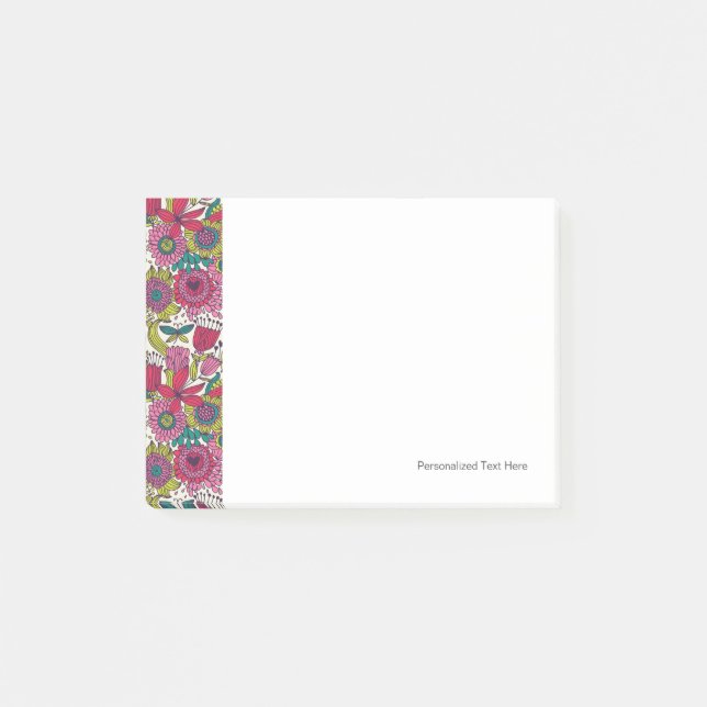 Bright floral pattern post-it notes (Front)