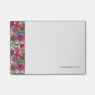 Bright floral pattern post-it notes