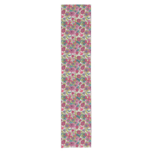 Bright floral pattern short table runner