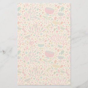 Bright floral pattern stationery
