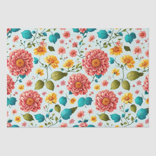 Bright Floral Pattern Tissue Paper (Front)