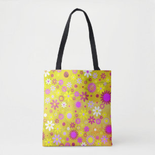 Bright Floral Pattern Tote Bag