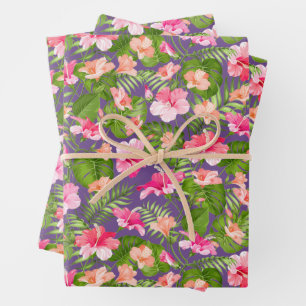 Bright Floral Pattern Wrapping Paper Sheet