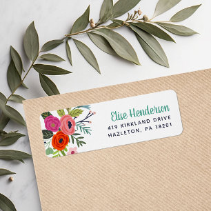 Bright Floral Personalised Return Address Labels