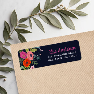 Bright Floral Personalised Return Address Labels