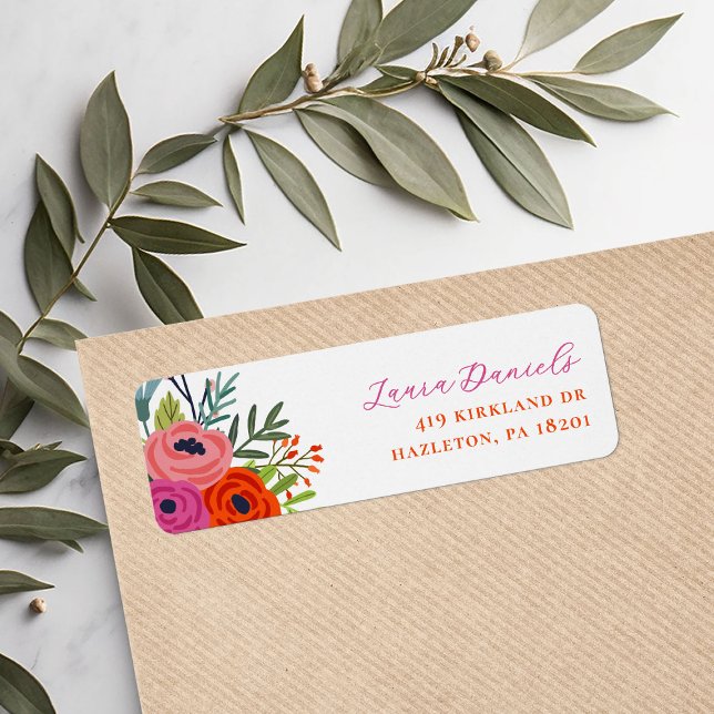 Bright Floral Personalised Return Address Labels (Creator Uploaded)