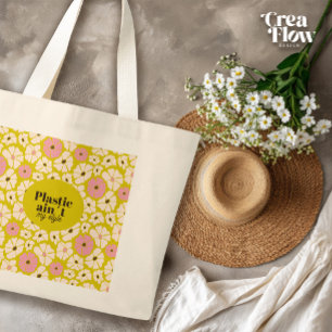 Bright Floral_Plastic ain´t my style Large Tote Bag