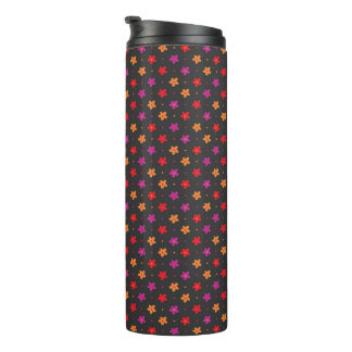 Bright floral pops of colour floral thermal tumbler